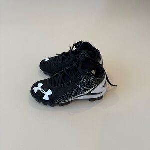 Under Armour Kids Black and White baseball shoes